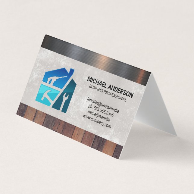 Tarjeta De Visita Herramientas de hardware de Reparman | Material Me (Anverso)