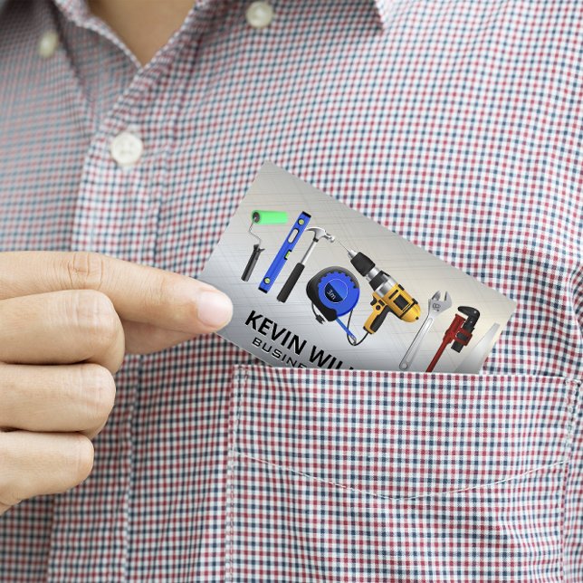 Tarjeta De Visita Herramientas de hardware | Fondo metálico (Subido por el creador)