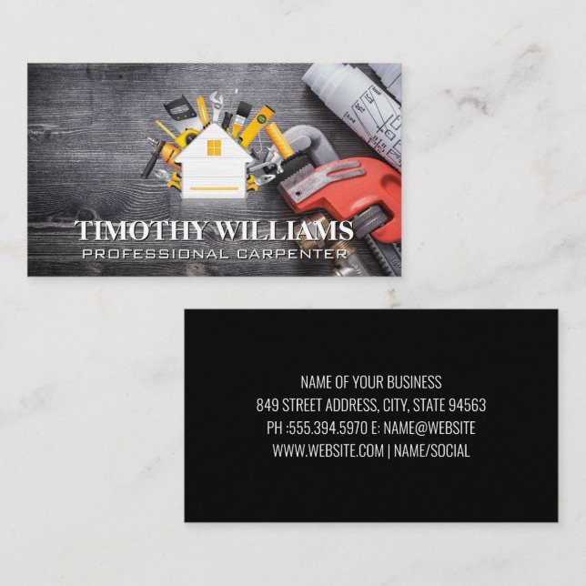 Tarjeta De Visita Herramientas de hardware | Icono de inicio | Impre (Anverso / Reverso)