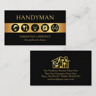 Tarjeta De Visita Herramientas de hombre de oro línea de borde