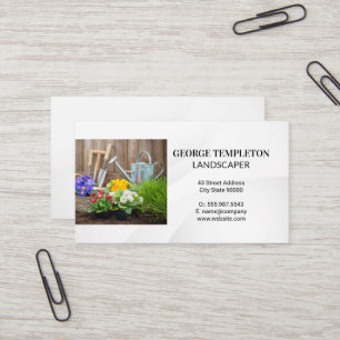 Tarjeta De Visita Herramientas de jardín   Flores y tierra