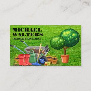 Tarjeta De Visita Herramientas de jardinería para carretilla   Topia