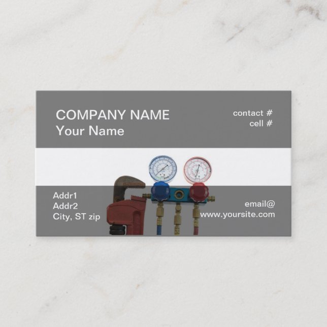 Tarjeta De Visita Herramientas de la HVAC (Anverso)