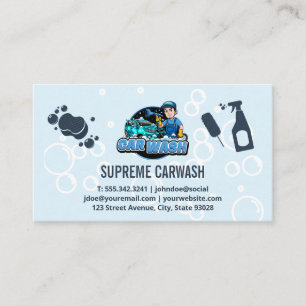 Tarjeta De Visita Herramientas de lavado y limpieza de automóviles d