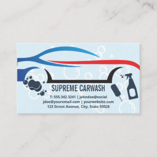 Tarjeta De Visita Herramientas de lavado y limpieza de coches deport