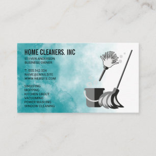 Tarjeta De Visita Herramientas de limpieza de casas   Sanitización d