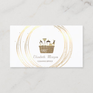 Tarjeta De Visita Herramientas de limpieza de círculos de oro elegan