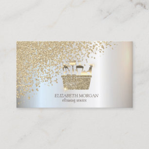 Tarjeta De Visita Herramientas de limpieza de diamantes de oro elega