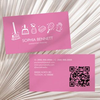 Tarjeta De Visita Herramientas de limpieza personalizadas código QR