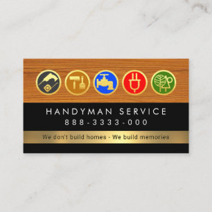 Tarjeta De Visita Herramientas de Mano de Obra en Capa de Madera de 