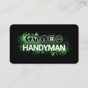 Tarjeta De Visita Herramientas de Mano de Obra en Salpicadura de Pin