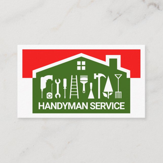 Tarjeta De Visita Herramientas de Mano de Obra para Techos de Edific (Anverso)