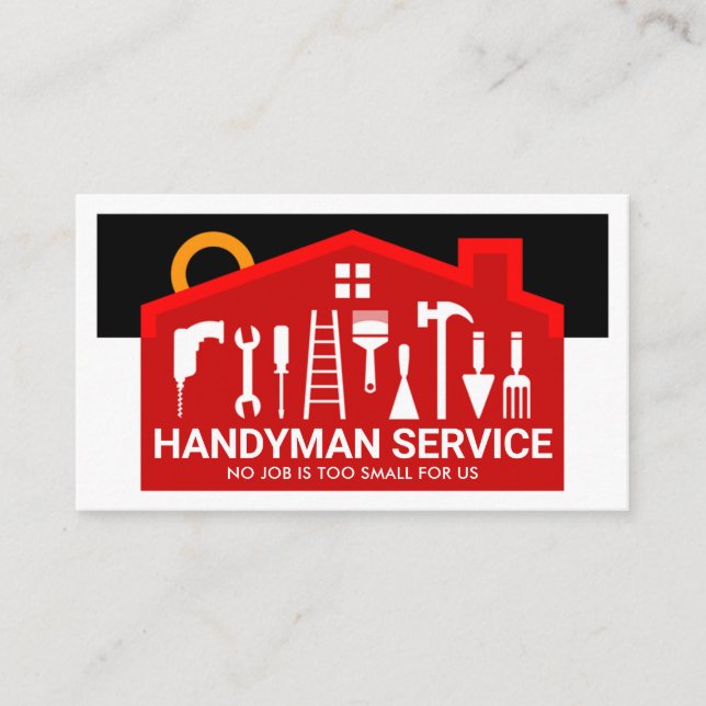 Tarjeta De Visita Herramientas de Mano de Obra para Techos de Edific (Anverso)