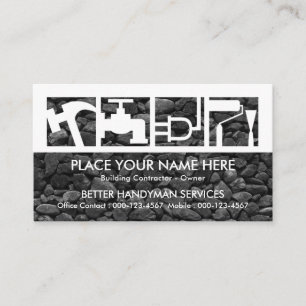 Tarjeta De Visita Herramientas de Mano de Obra sobre Roca