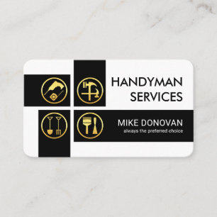 Tarjeta De Visita Herramientas de Mano de Obrero Cruzadas