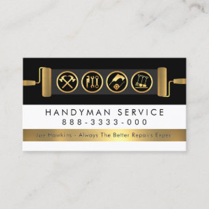 Tarjeta De Visita Herramientas de Mano en Capa de Pintura con Brocha
