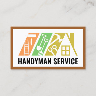 Tarjeta De Visita Herramientas de Mano Estilizadas Construyendo Azot