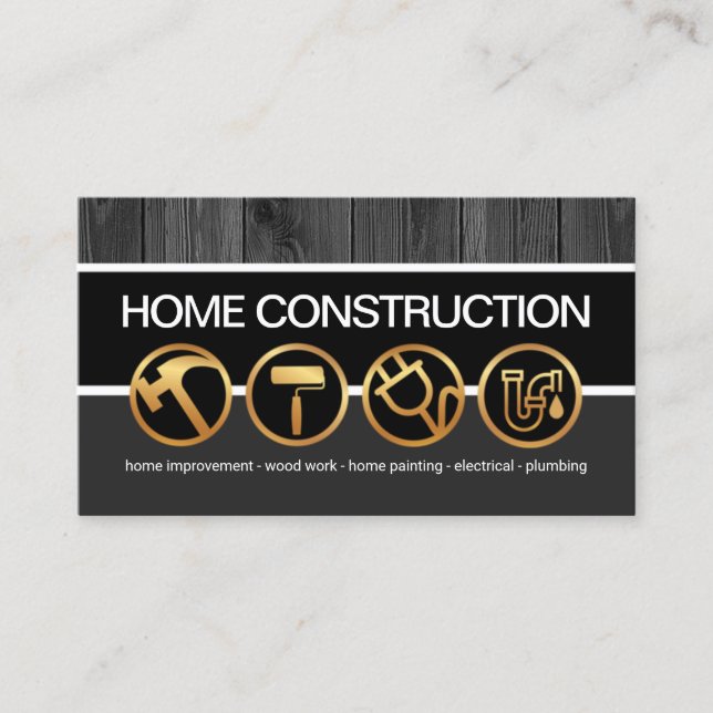 Tarjeta De Visita Herramientas de mano para la construcción de capas (Anverso)