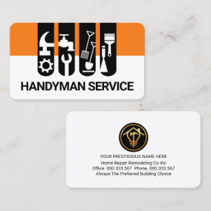 Tarjeta De Visita Herramientas de Mano Pestaña Reparaciones en el Ho