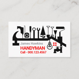 Tarjeta De Visita Herramientas de Mano Reparación de Techo de Edific