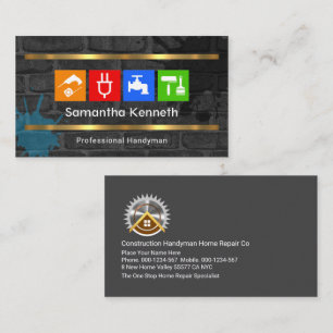 Tarjeta De Visita Herramientas de mano sucias de ladrillo