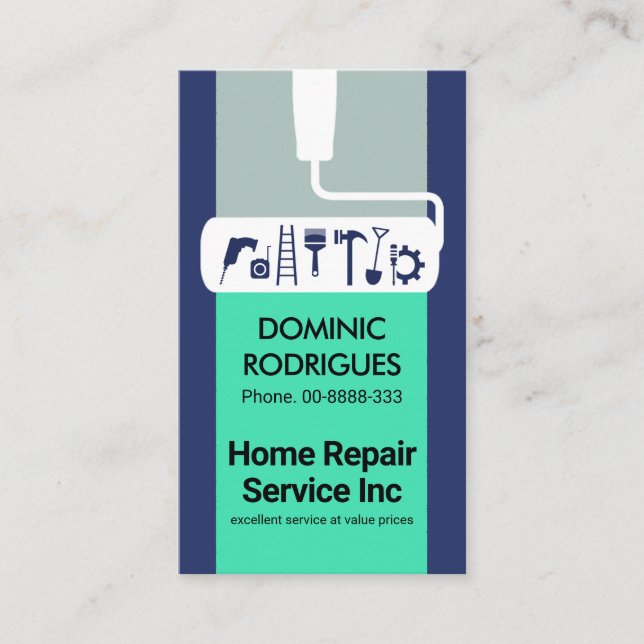 Tarjeta De Visita Herramientas de manual de pincel de rodillos (Anverso)