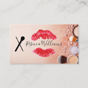 Tarjeta De Visita Herramientas de Maquillaje Mancha de Beso de Lab