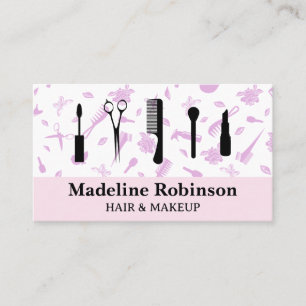 Tarjeta De Visita Herramientas de maquillaje   Patrón de salon