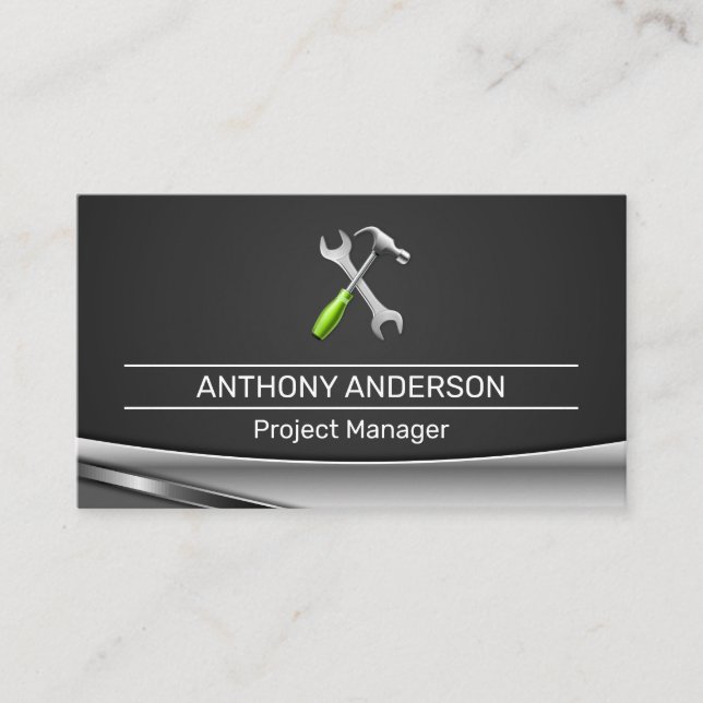 Tarjeta De Visita Herramientas de martillo para llave | Carpintería (Anverso)