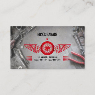 Tarjeta De Visita Herramientas de motocicletas automotrices Logo de 