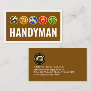 Tarjeta De Visita Herramientas de Oro en Servicio de Mano de Obra