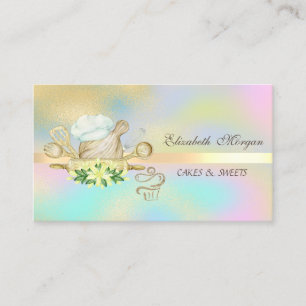 Tarjeta De Visita Herramientas de panadería de cupcakes con purpurin