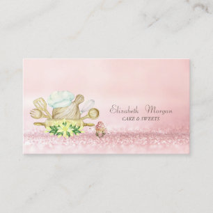 Tarjeta De Visita Herramientas de panadería de cupcakes de acuarela