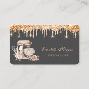 Tarjeta De Visita Herramientas de panadería de mezcla floral con got