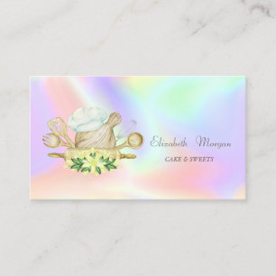 Tarjeta De Visita Herramientas de panadería florales elegantes moder