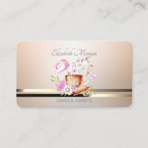 Tarjeta De Visita Herramientas de panadería florales elegantes moder