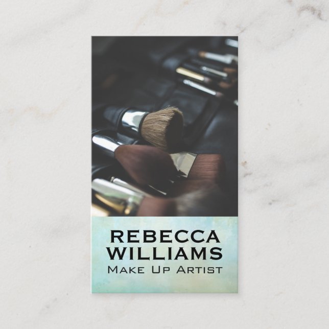 Tarjeta De Visita Herramientas de pincel de maquillaje (Anverso)