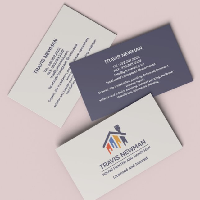 Tarjeta De Visita Herramientas de pintura Herramientas de carpintero (Subido por el creador)