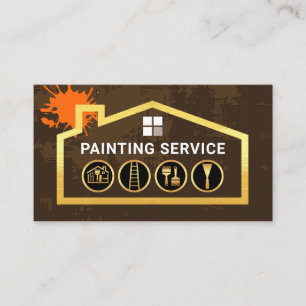 Tarjeta De Visita Herramientas de pintura Pintura descascarada Oro H