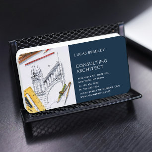 Tarjeta De Visita Herramientas de plano y diseño de arquitecto moder
