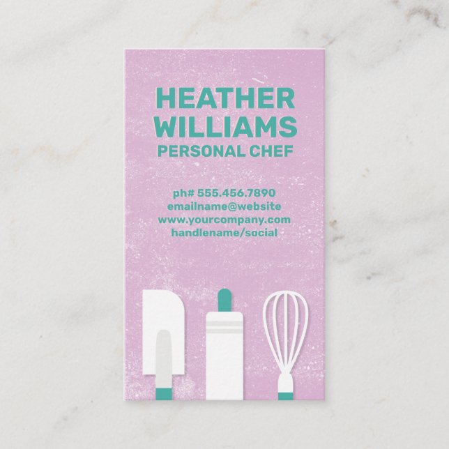 Tarjeta De Visita Herramientas de plegado | Fondo de textura púrpura (Anverso)