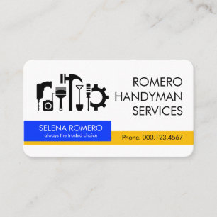 Tarjeta De Visita Herramientas de reparación de capas de hombre retr