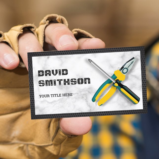 Tarjeta De Visita Herramientas de reparación de maniquí de mármol bl (Subido por el creador)