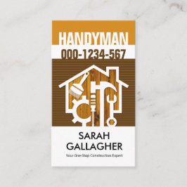 Tarjeta De Visita Herramientas de reparación del hogar de madera con
