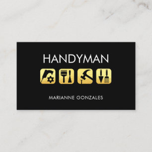 Tarjeta De Visita Herramientas de Reparación del Hogar Mano de Oro
