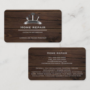 Tarjeta De Visita Herramientas de reparación del hogar para el manit
