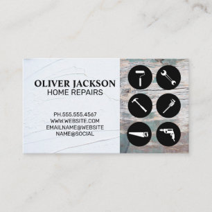 Tarjeta De Visita Herramientas de reparación en el hogar Stucco