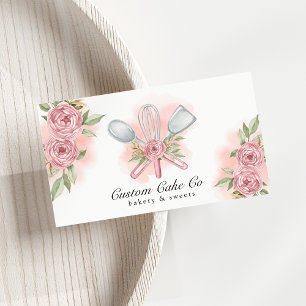 Tarjeta De Visita Herramientas de repostería acuarela pastelería tar