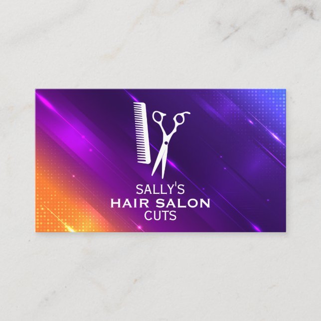 Tarjeta De Visita Herramientas de salon | Moderna y elegante (Anverso)