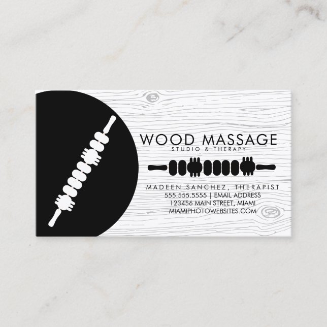 Tarjeta De Visita Herramientas de terapia de madera para terapeutas  (Anverso)